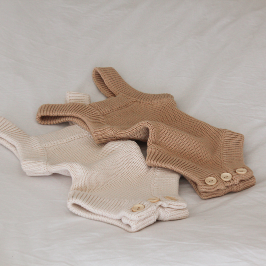 Organic Knitted Bodysuit - Milk