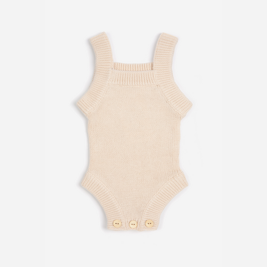 Organic Knitted Bodysuit - Milk