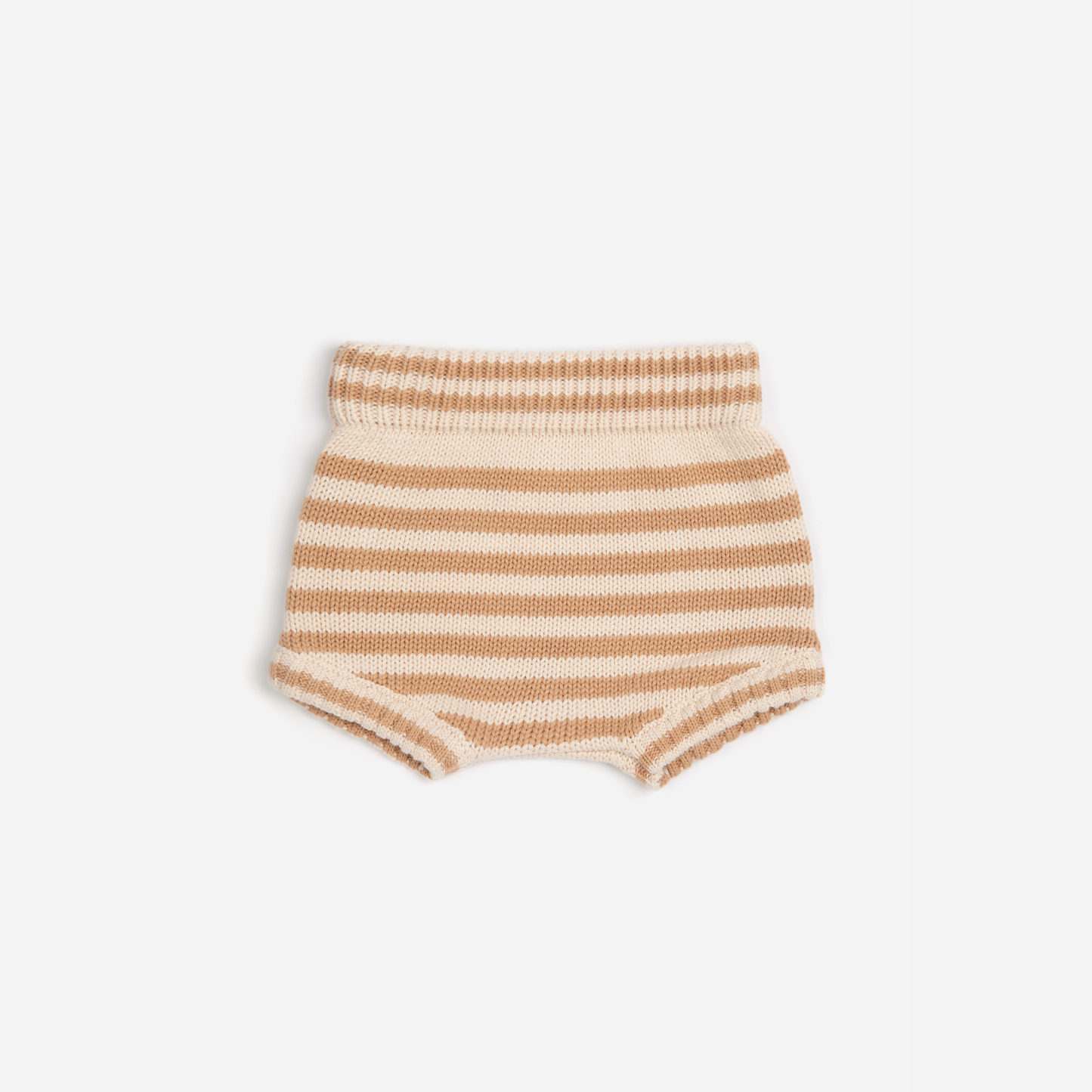 Organic Knitted Shorts - Striped Fawn