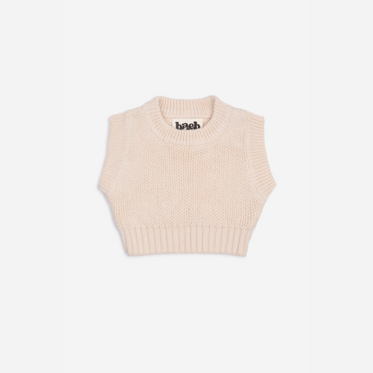 Organic Knitted Vest - Milk