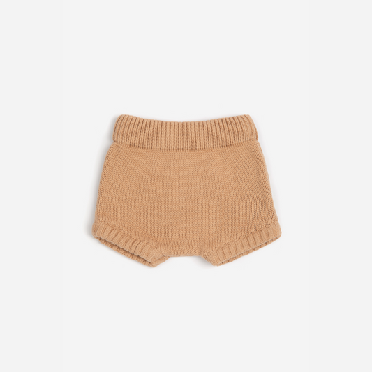 Organic Knitted Shorts - Fawn