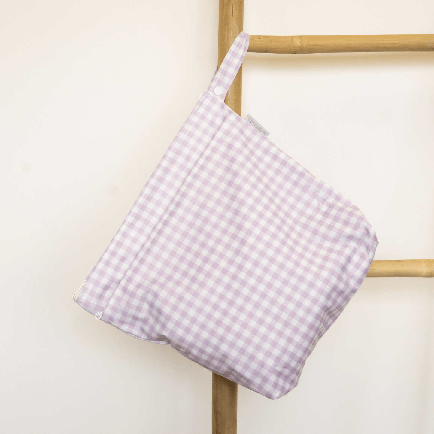 Grab & Go Nappy Wet Bags  With Handle - Lilac Gingham