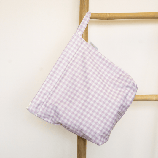 Grab & Go Nappy Wet Bags  With Handle - Lilac Gingham