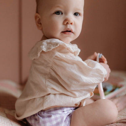 One Size All-In-One Reusable Cloth Nappy - Lilac Gingham